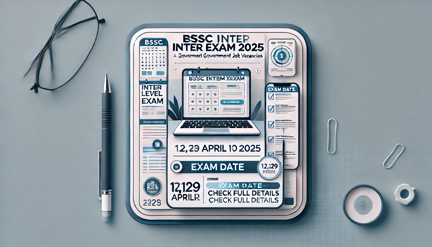 dall·e 2025 02 13 11.39.57 a clean and informative thumbnail for an article about the bssc inter level exam 2025. the design should be in landscape mode, with a modern and profe